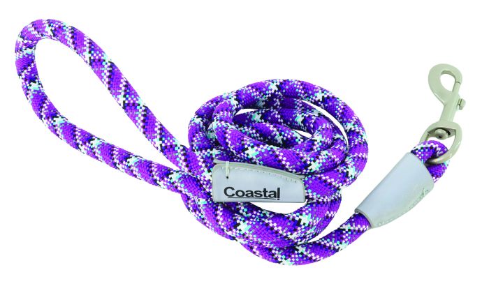Pro Active Woven Reflective Rope Leash, Woven Violet, 1" x 6' Dog 1pc