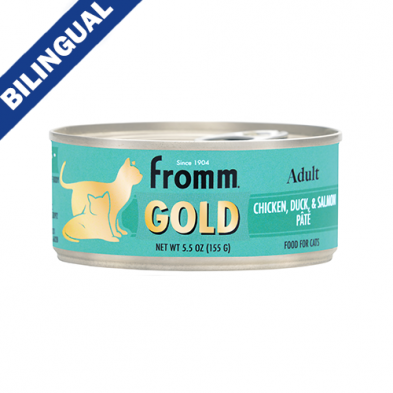 FROMM GOLD ADULT CHICKEN, DUCK, & SALMON PT FOOD FOR CATS 5.5OZ