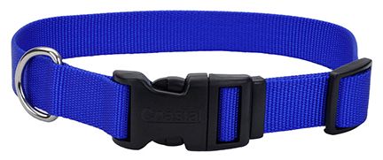 Coastal Adjustable Nylon Collar With Tuff Buckle Blue Dog 1pc 3/4x14-20in