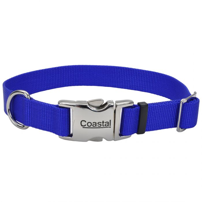 Titan Metal Buckle Adj. Nylon Collar- 1 - Blue