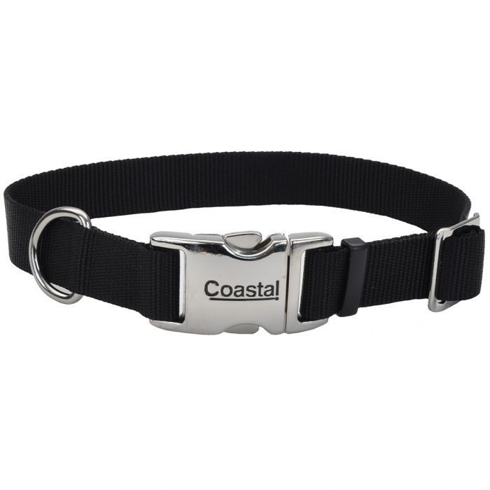 Titan Metal Buckle Adj. Nylon Collar- 3/4 - Black