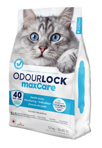 Odourlock MaxCare Ultra Premium Unscented Clumping Litter Cat 12kg