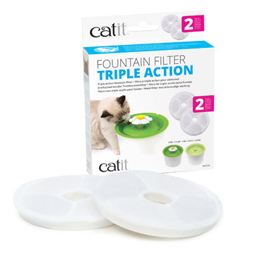Catit Triple Action Fountain Filter - 2 Pack
