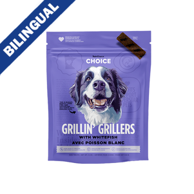 NutriSource Choice Grillin' Grillers with Whitefish Dog Treat 12oz