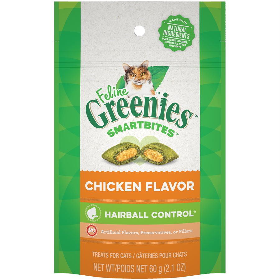Greenies Feline Smartbites Hairball Ctrl Ckn 2.1oz