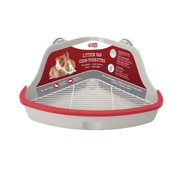 Living World Small Animal Corner Litter Pan - Gray - Small - 32 cm L x 22 cm W x 14.5 cm H (12.5 x 8.6 x 5.7 in)