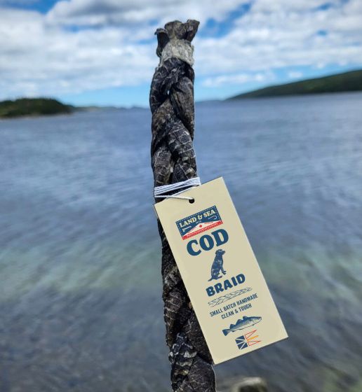 Land & Sea Cod Skin Braid 12" Dog