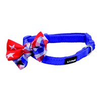Li'L Pals Microfiber Collar - Blue With Bow 3/8In X 8-12In
