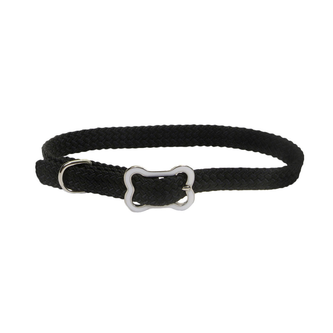 Sunburst Nylon Collar with Bone Buckle Black Dog 3/8x10in