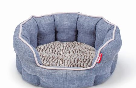 Bud-Z Round Deluxe Cuddler Bed Blue Dog 22.5x20.5in