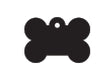 Pet Tag - Bone Large Black