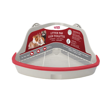 Living World Small Animal Corner Litter Pan - Gray - Large - 41.5 cm L x 29 cm W x 20 cm H (16.3 x 11.4 x 7.8 in)