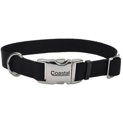 Titan Metal Buckle Adj. Nylon Collar- 1 - Black