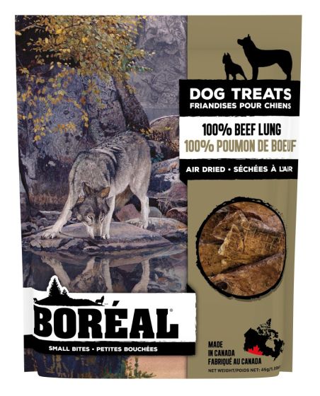 Boreal Dog Treats 100 Percent Beef Lung Small Bites Dog 45g