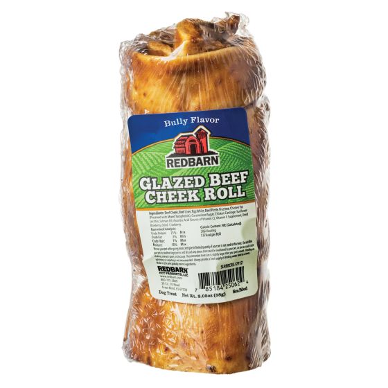 Redbarn Glazed Beef Cheek Roll Small Medium Dog - Bully Flavour 25pk