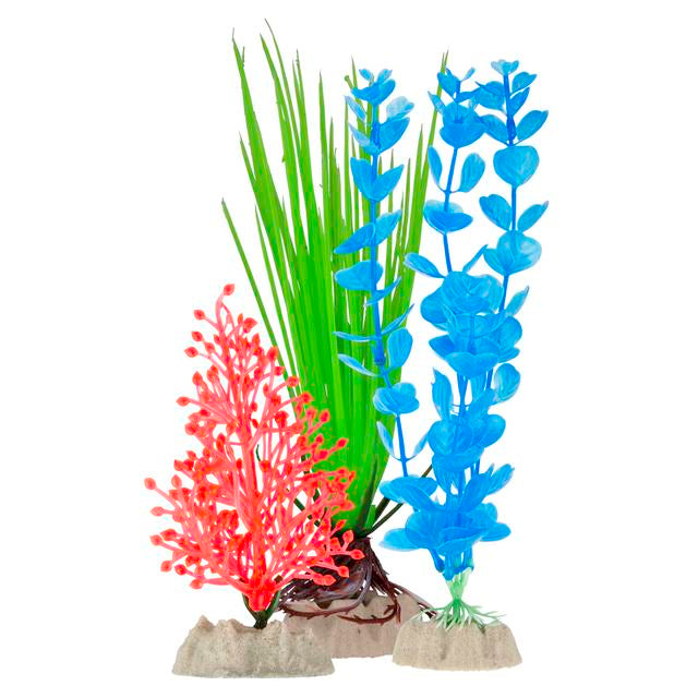 GloFish Plant Multi Pack - Small Yellow/Medium Blue/Large Orange