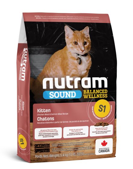 Nutram Sound (S1) Kitten, Chicken and Salmon Cat 12lbs