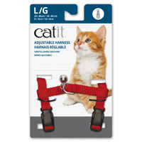 Catit Adjustable Nylon Harness - Red - Large
