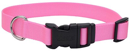 Coastal Adjustable Nylon Collar With Tuff Buckle Pink Bright Dog 1pc 3/4x14-20in
