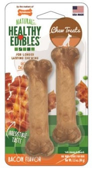 Nylabone Healthy Edibles Longer Lasting Bacon Bones Petite Twin Pack