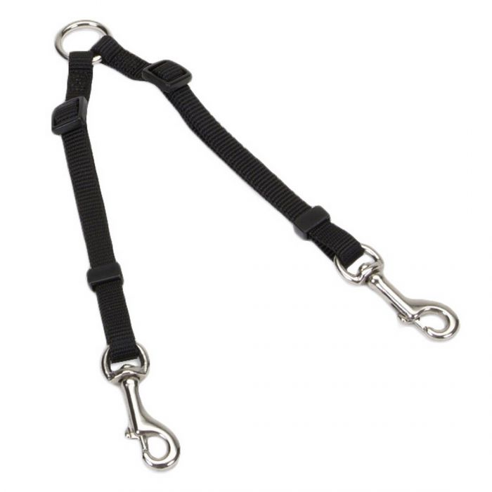 Coastal 2 Dog Adjustable Nylon Coupler Black Dog 3/8x18-24in