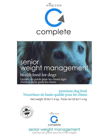 HORIZON PET NUTRITION COMPLETE SENIOR WEIGHT MANAGEMENT DRY DOG FOOD 11.4 KG/25Lb