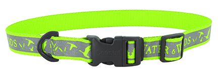 Water And Woods Adjustable Reflective Dog Collar Lime Dog 1inx18-26in 1pc