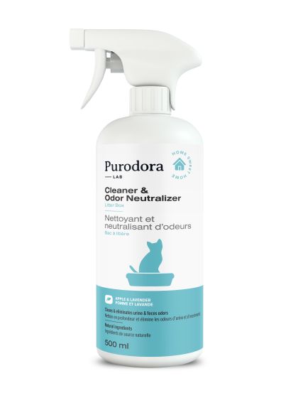 Purodora Lab Cleaner & Odor Neutralizer Spray For Litter Box, Apple & Lavender 500 ml