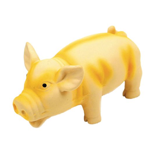 Rascals Latex Grunting Pig Yellow Dog 1pc 6.25in