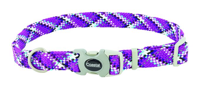 Pro Active Adjustable Woven Reflective Dog Collar, Woven Violet, 5/8" x 8-12" Dog 1pc