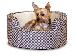 K&H Round Comfy Sleeper, Tan/Brown Squares 18"