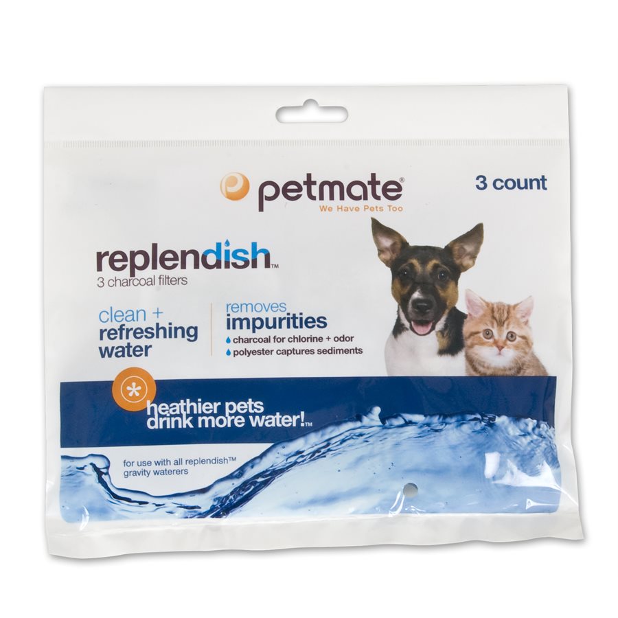 Petmate Replendish Water Filter For Auto Wateres - 3Pack