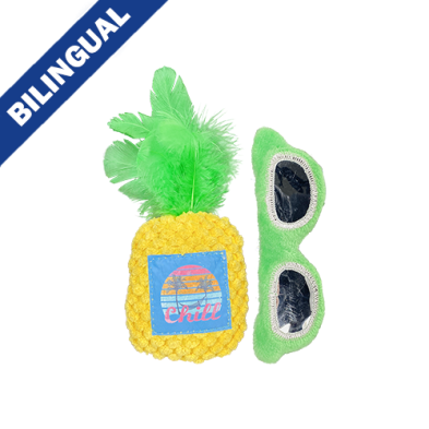 Multipet Margaritaville Pineapple & Sunglasses Cat Toy (2 Pack)