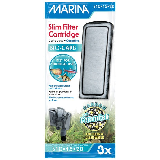Marina Bio Carb Cartridge For Slim Filters, 3 Pack