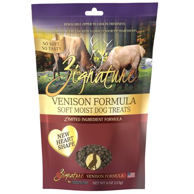 Zignature Venison Soft Moist Treats for Dogs 4 oz