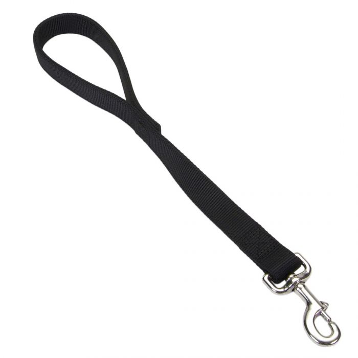 COASTAL Double Ply Nylon Traffic Leash Black Dog 1in x18in