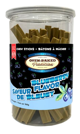 Oven-Baked Tradition Blueberry Flavour Chew Sticks Dog 500g