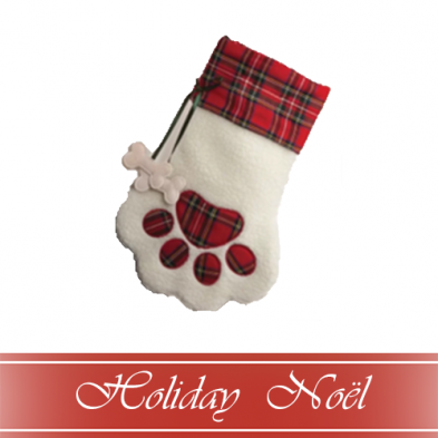 Spot Holiday 2-Bone Plaid Pawprint Pet Stocking