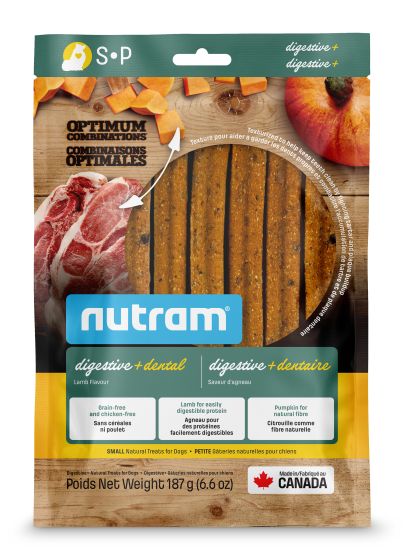 Nutram Optimum Combinations Digestive+Dental Treats, Lamb, Small, Dog 187g