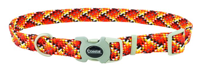 Pro Active Adjustable Woven Reflective Dog Collar, Burning Blocks, 3/4" x 12-18" Dog 1pc