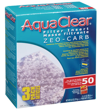 AquaClear 50 Zeo-Carb Filter Insert, 3 pack, 270 g (9.5 oz )