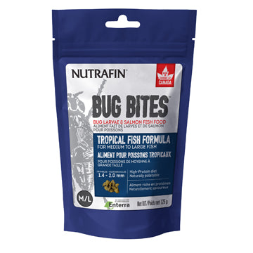 Fluval Bug Bites Tropical Formula - Medium to Large Fish - 1.4-2.0 mm granules - 125 g (4.4 oz)