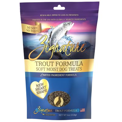 Zignature Trout Soft Moist Treats for Dogs 4 oz
