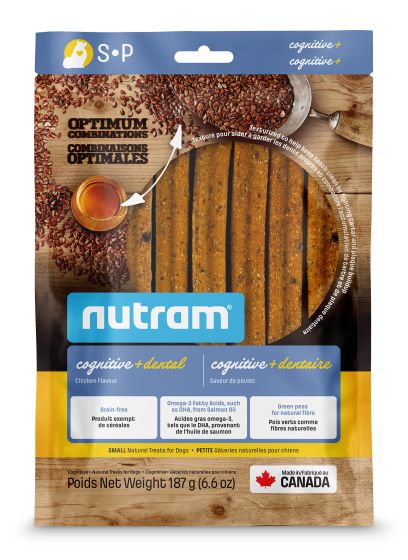 Nutram Optimum Combinations Cognitive+Dental Treats, Chicken, Small, Dog 187g