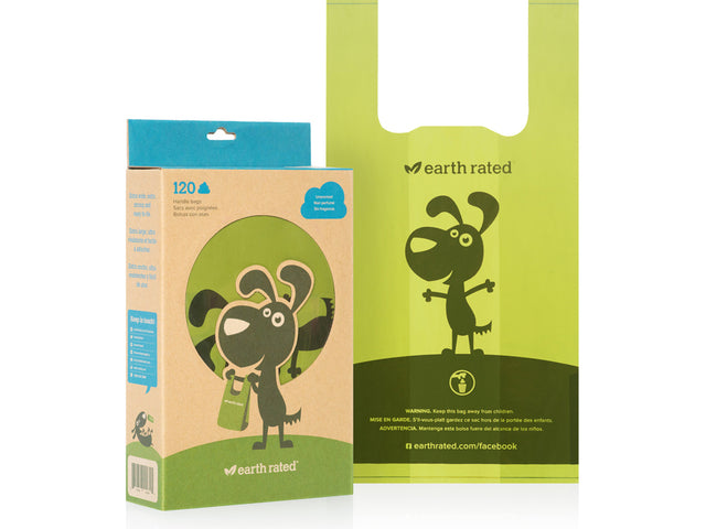 Earth Rated Unscented Poop Bags, 120 Handle