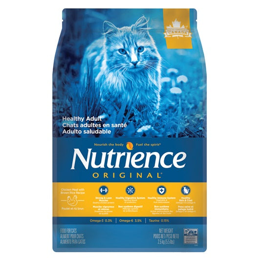 Nutrience Original Healthy Adult, Chicken Meal With Brown Rice Recipe Cat 5Kg/11Lb