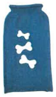 Doggie-Q Blue w/White Bones Sweater 16"