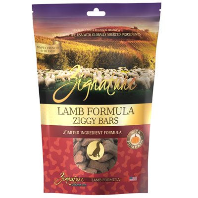 Zignature Ziggy Bars Lamb Formula Biscuit Treats for Dogs 12oz