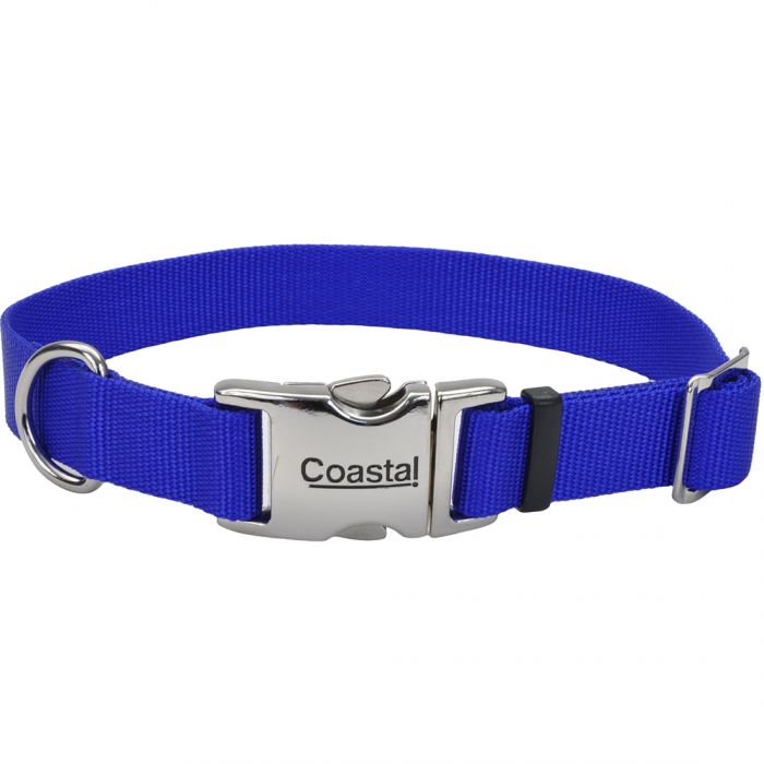 Titan Metal Buckle Adj. Nylon Collar- 3/4 - Blue