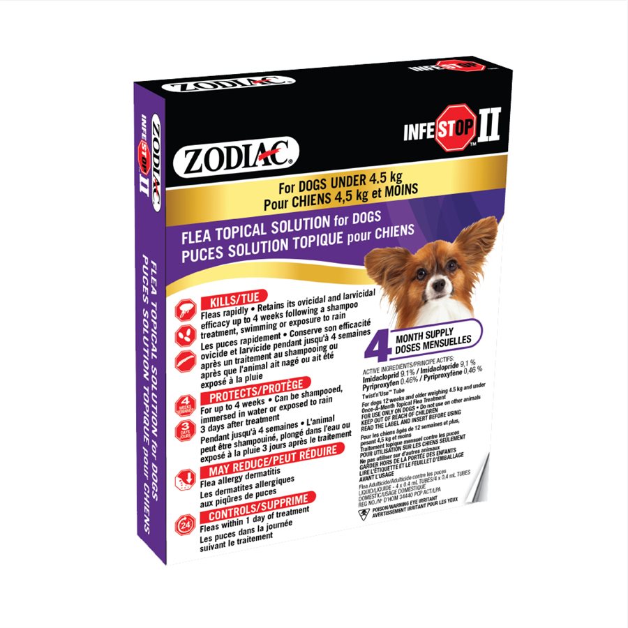 Zodiac Infestop II Topical Flea Adulticide For Dogs Under 4.5Kg